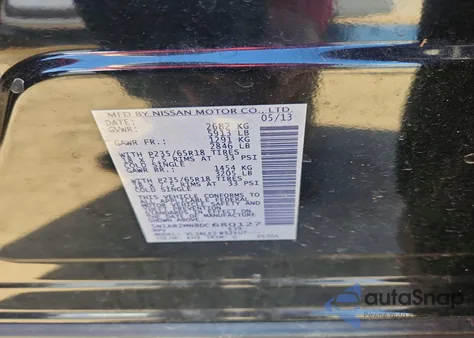 2013 Nissan Pathfinder S from USA, damaged, VIN 5N1AR2MN8DC680127